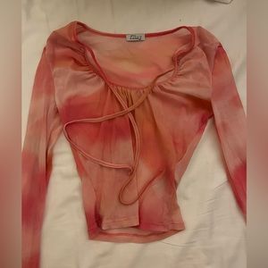 See through sunset colored long sleeve